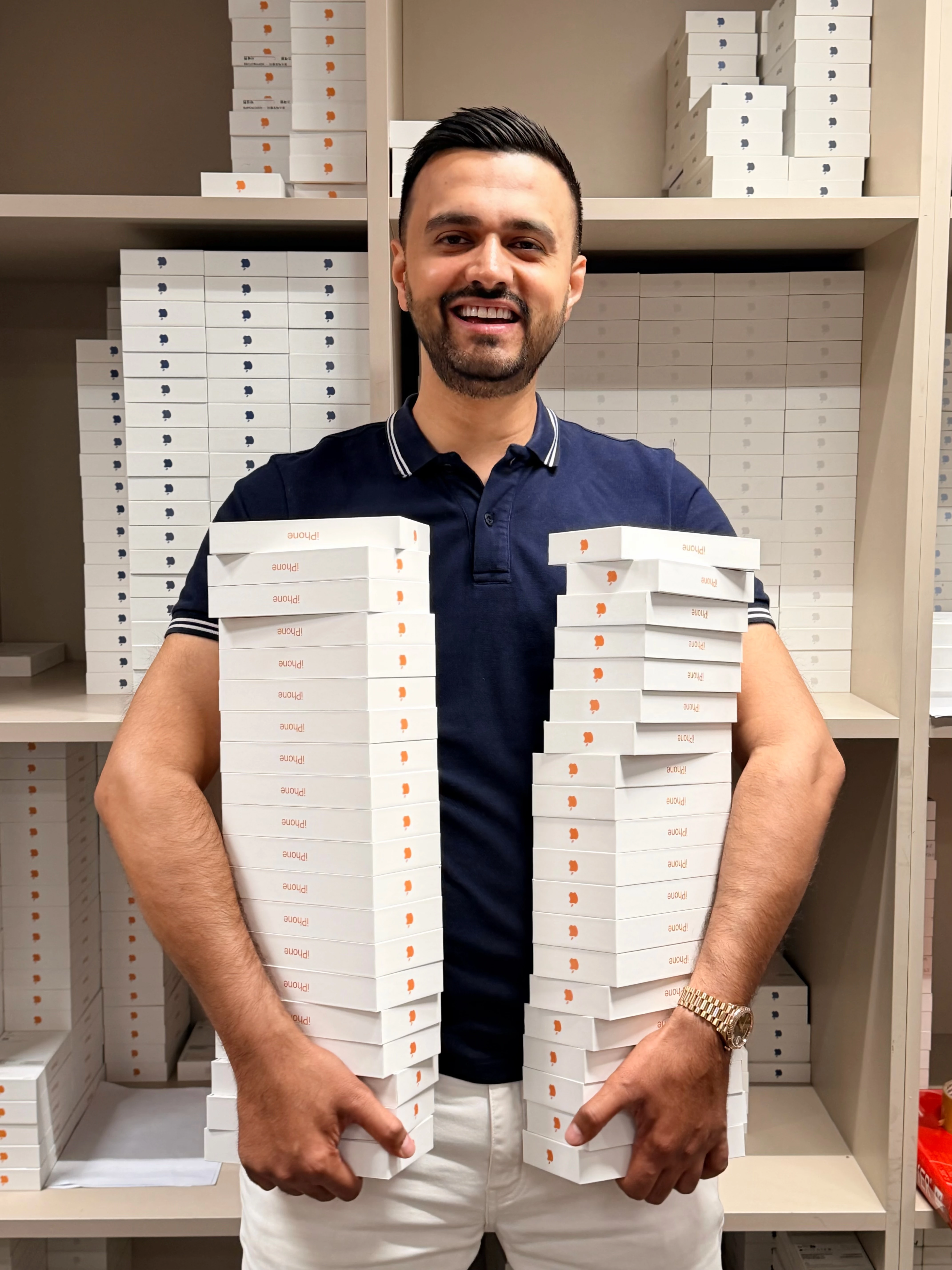 Coolmix team showcasing boxed devices